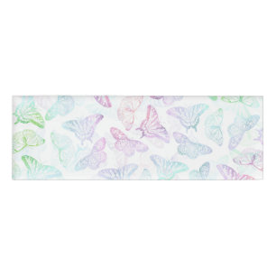 Badge D'identification Elégant bleu violet Parties scintillant papillon