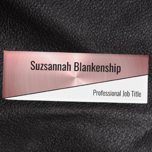 Badge D'identification Élégant brossé métal rose Nom professionnel Balise