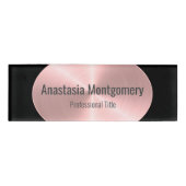 Badge D'identification Elegant Brushed Rose Faux metal Oval Custom (Devant)