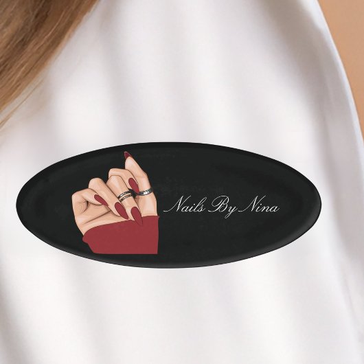 Badge D'identification Elégant Chic Nail Artist Salon Manicuriste Uniform