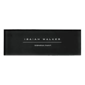 Badge D'identification Élégant Chic Plain Unique Spécial Noir & Blanc (Devant)