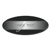 Badge D'identification Élégant écriture de script de monogramme modifiabl (Devant)