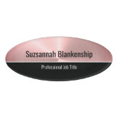 Badge D'identification Élégant Faux brossé métal personnalisé professionn (Devant)