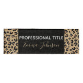 Badge D'identification Elegant Gold Glitter Black Leopard (Devant)
