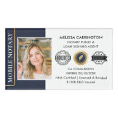 Badge D'identification Élégant Notaire Agent de signature de prêt public (Devant)