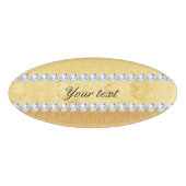 Badge D'identification Élégant Parties scintillant or huile et diamants (Devant)