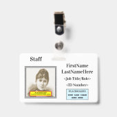 Badge d'identification élégant pour le personnel (Avant avec clip)