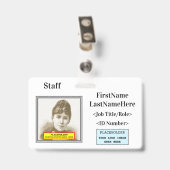 Badge d'identification élégant pour le personnel (Arrière avec clip)