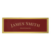 Badge D'identification Elégant Rouge foncé tendance & Or de luxe : modern (Devant)