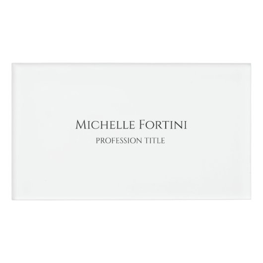 Badge D'identification Élégant simple minimaliste (Devant)