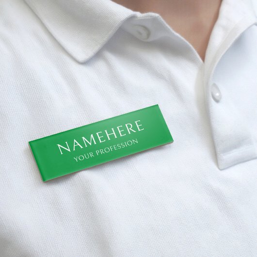 Badge D'identification Élégant Vert Clair Simple Basique Minimal Moderne