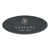 Badge D'identification Élégante fleur Rose d'Hibiscus d'or (Devant)