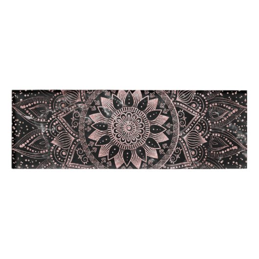 Badge D'identification Elégants pointes Roses en or marbre Mandala (Devant)