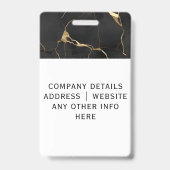 Badge d'identification employé en marbre noir élég (Arrière)