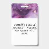 Badge d'identification employé en marbre violet él (Arrière)