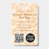 Badge d'identification en marbre Faux Orange (Arrière)