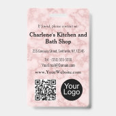 Badge d'identification en marbre rose Faux (Arrière)