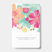 Badge d'identification en plastique floral pour fe (Arrière)