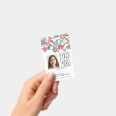 Badge d'identification en plastique floral pour fe (Manuel / portable)