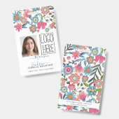 Badge d'identification en plastique floral pour fe (Avant & arrière)