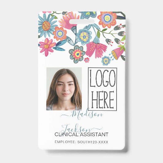 Badge d'identification en plastique floral pour fe (Avant)