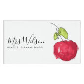 BADGE D'IDENTIFICATION ENSEIGNANT DE L'ÉCOLE MODERNE PEINTURE HUILE POMME (Devant)