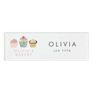 Badge D'identification Entreprise de Boulangerie de Cupcakes
