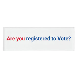 Badge D'identification Es-tu inscrit pour voter ? rouge blanc et bleu