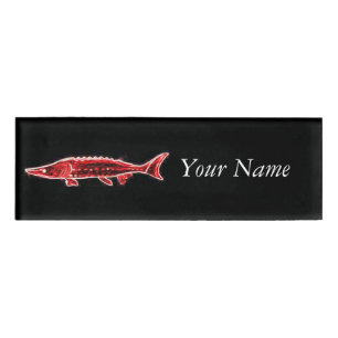 Badge D'identification esturgeon sous-marin nageant Thunder_Cove
