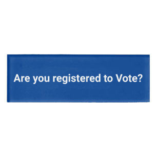 Badge D'identification Êtes-vous inscrit pour voter? démocrate blanc bleu