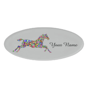 Badge D'identification Étiquette colorée de nom d'école d'équitation