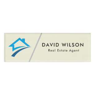 Badge D'identification Étiquette de nom d'agent immobilier minimaliste mo