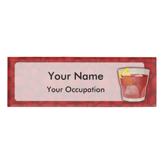 Badge D'identification étiquette de nom de cocktail Americano (Devant)
