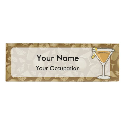 Badge D'identification étiquette de nom de cocktail Sidecar (Devant)