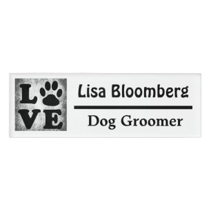 Badge D'identification Étiquette de nom de Groomer de chien personnalis