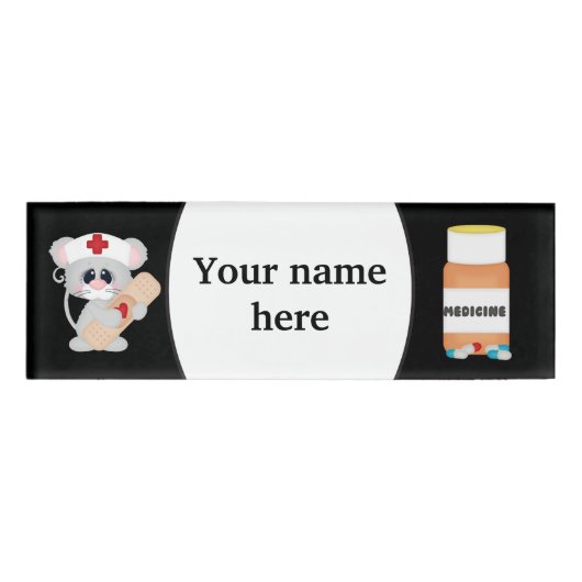 Badge D'identification Étiquette de nom de l'infirmière de dessin (Devant)