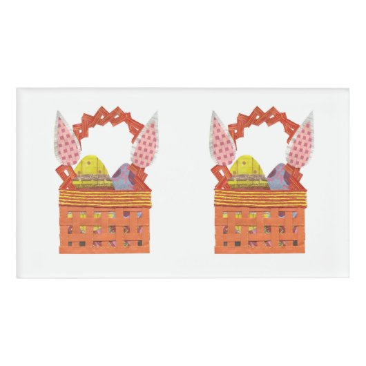 Badge D'identification Étiquette de nom de panier de Pâques (Devant)