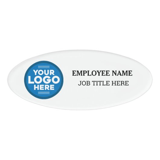 Badge D'identification Étiquette de nom d'employé avec logo d'entreprise (Devant)