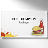 Badge D'identification Étiquette de nom d'employé de Hamburger Simple (Devant)
