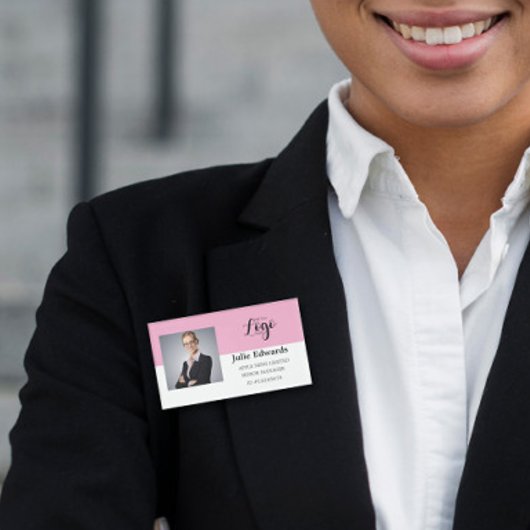 Badge D'identification Étiquette de nom d'employé d'entreprise avec logo