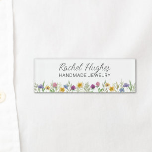 Badge D'identification Étiquette de nom floral de bijoutier
