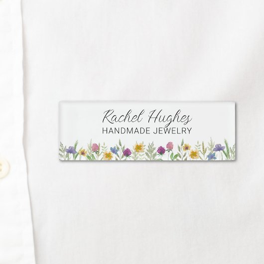 Badge D'identification Étiquette de nom floral de bijoutier