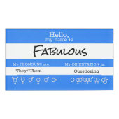 Badge D'identification Étiquette nommée de pronom (Devant)