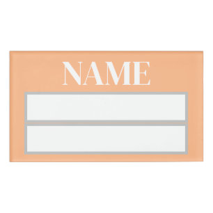 Badge D'identification Étiquette Pastel Orange Carré