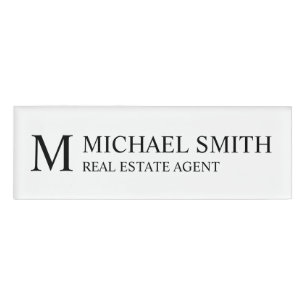 Badge D'identification Étiquette professionnelle personnalisée Monogramme