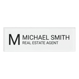 Badge D'identification Étiquette professionnelle personnalisée Monogramme