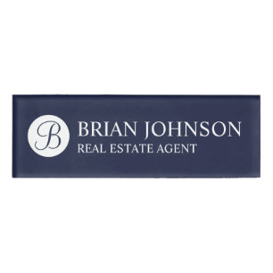 Badge D'identification Étiquette professionnelle personnalisée Monogramme