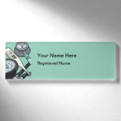 Badge D'identification Étiquettes de nom de thème Simple infirmière enreg (Devant)