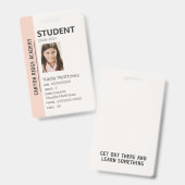 Badge d'identification étudiant à domicile Peach S (Avant & arrière)