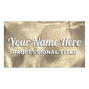 Badge D'identification Faux 24K Feuille d'or brossé métal professionnel